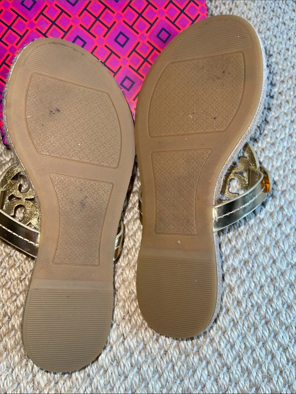 Tory Burch Miller Espadrille sandals, mirror gold metallic